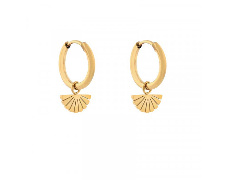 Petites boucles d'oreilles avec pendentif en forme d'éventail