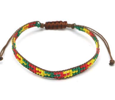 Bracelet with Glassbeads Brown-Multi