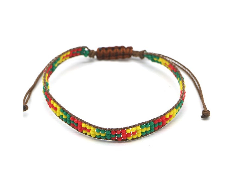 Bracelet with Glassbeads Brown-Multi Bracelet with Glassbeads Brown-Multi