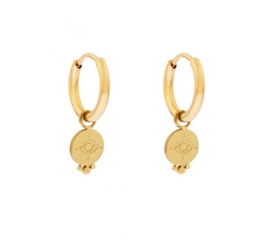 EARRINGS SMALL WITH PENDANT EYE - GOLD