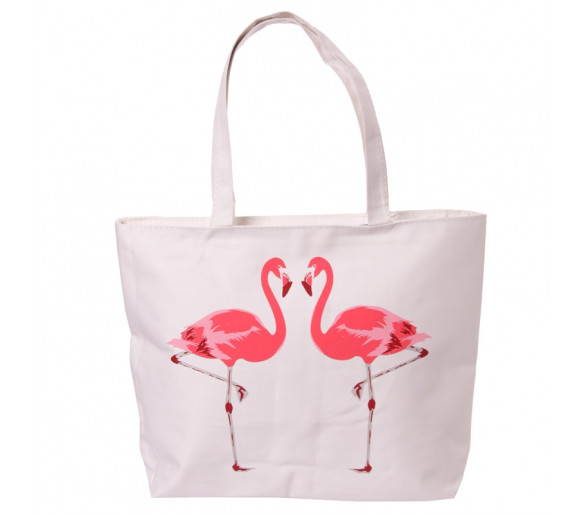 Katoenen tas flamingo