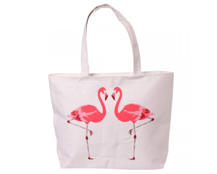 Katoenen tas flamingo