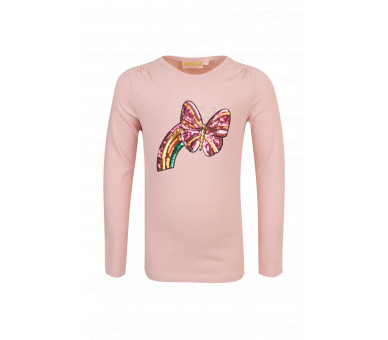 SOMEONE : T-shirt lm met pailletten vlinder-rainbow