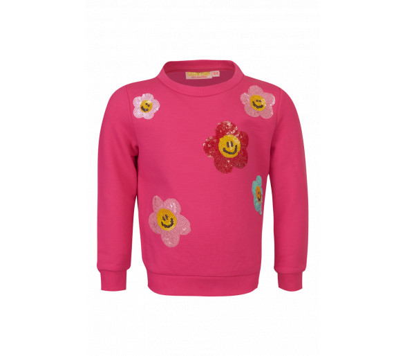 SOMEONE : Sweater met bloemen print in pailletten