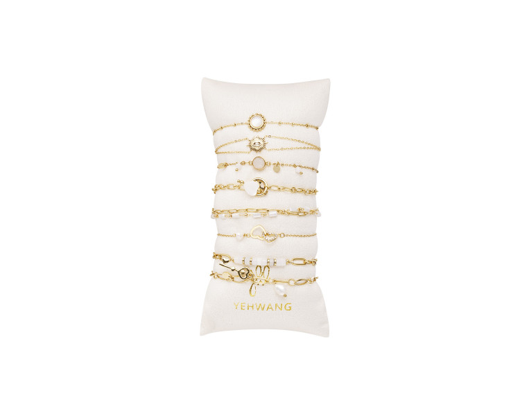 Goude armband met witte details - goud Stainless Steel