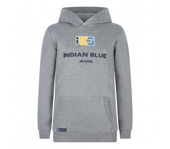 INDIAN BLUE : Hoodie IBJ Pique Scuba Medium Grey M