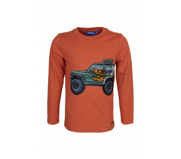 SOMEONE : T-shirt met lange mouwen en een jeep dinosaurusprint