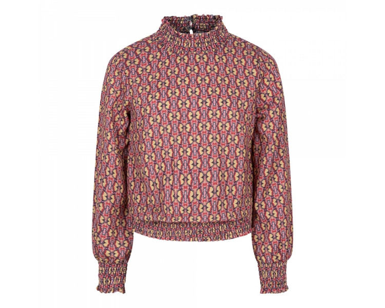 INDIAN BLUE : Shirt LS Fancy AOP Gold