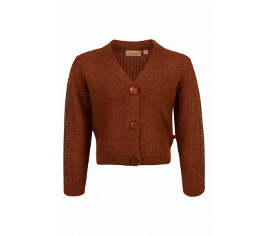 SOMEONE : GILET LONG SLEEVES COGNAC