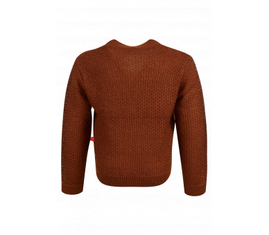 SOMEONE : GILET LONG SLEEVES COGNAC