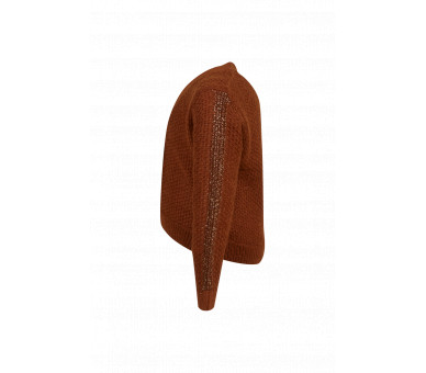 SOMEONE : GILET LONG SLEEVES COGNAC