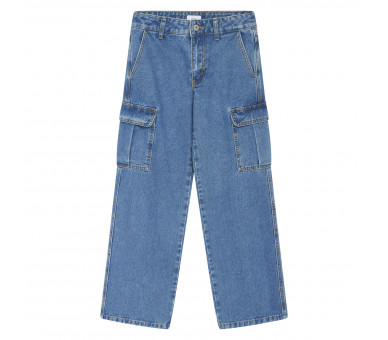 GRUNT : Jean cargo taille basse