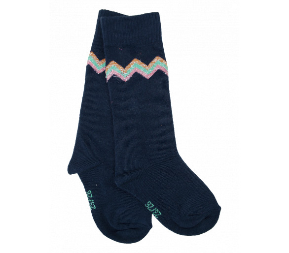 SOMEONE : Gebreide sokken met harige Lurex Zigzag strepen