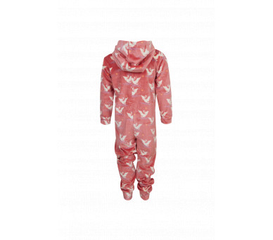 SOMEONE : Oude roze fleece onesie met zwanen print