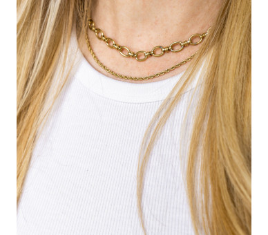 NECKLACE BASIC LINKED OVALS - ADULT - GOLD