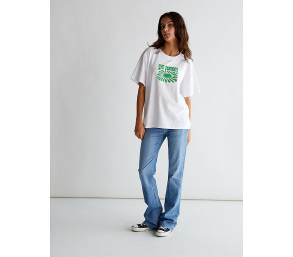 GRUNT : T-shirt met km met groene print