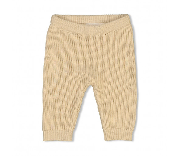 FEETJE : Pantalon tricoté en coton doux couleur crème