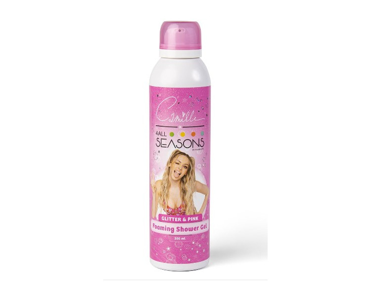 4 ALL SEASONS : Foaming Shower Gel Pink & Glitter Camille 200ml