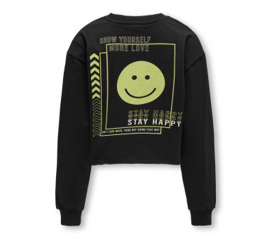 KIDS ONLY : Toffe sweater met smiley print voor en achteraan