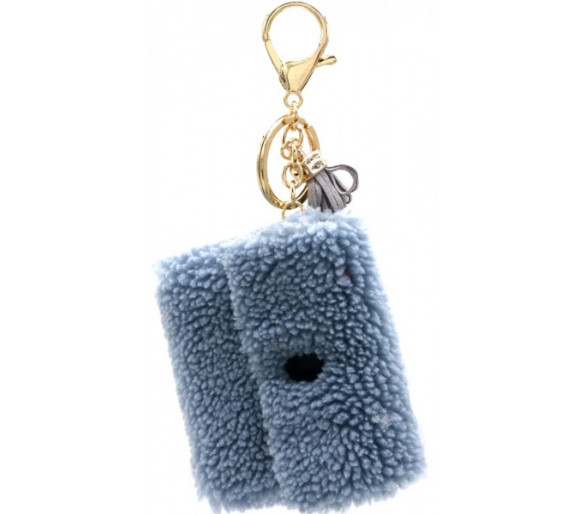 Keychain Fluffy Pouch Grijs/Bauw