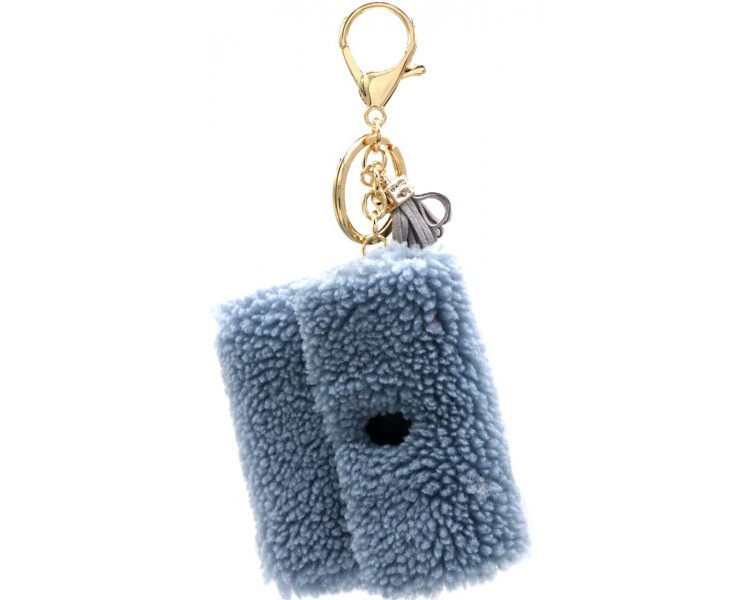 Keychain Fluffy Pouch Grijs/Bauw
