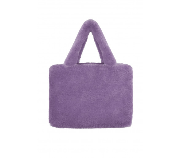 Fluffy trendy grote tas in Lilac