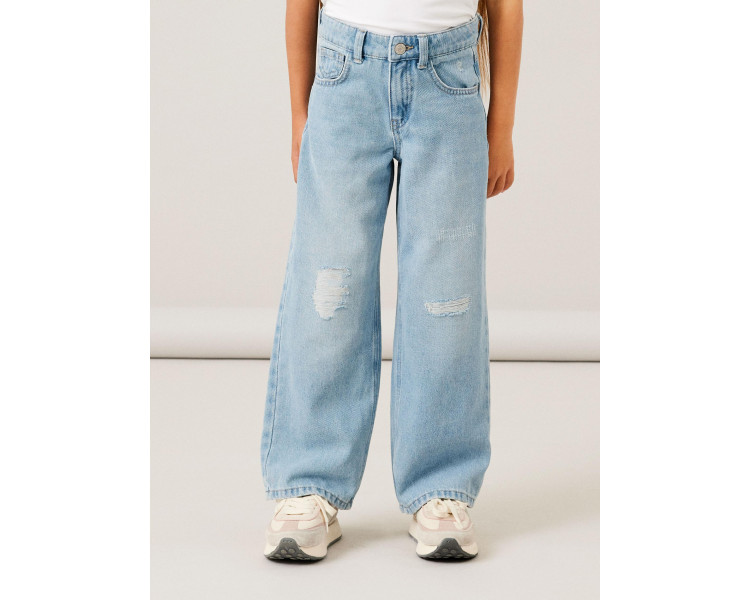 NAME IT : Wijde jeans met distroyed look