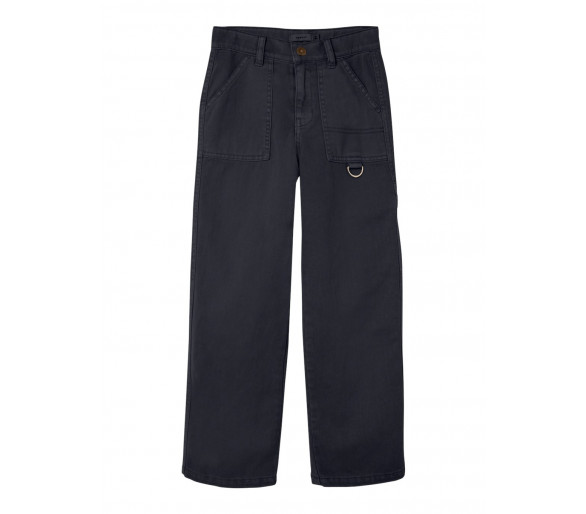 NAME IT : Pantalon large de travail bleu foncé