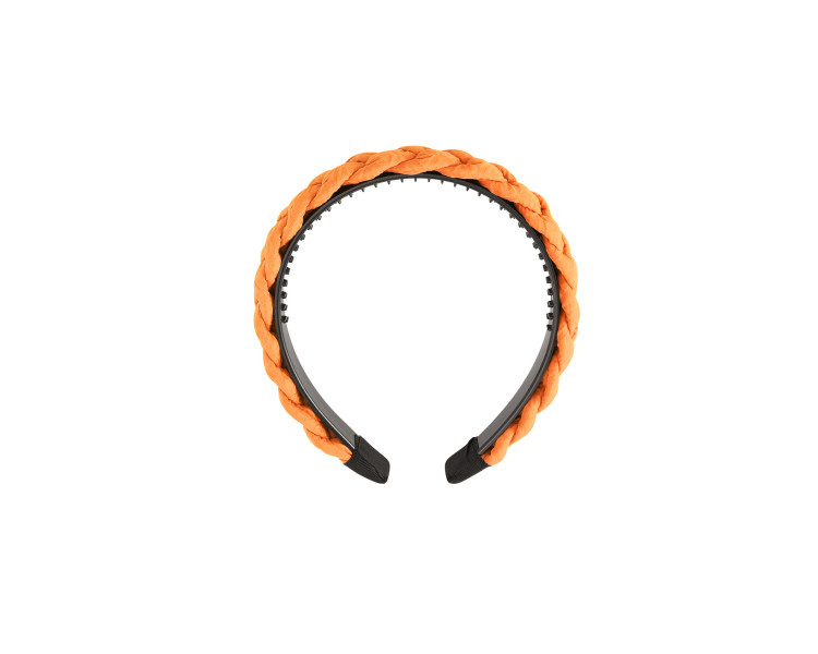 Haarband vlecht detail - oranje Plastic