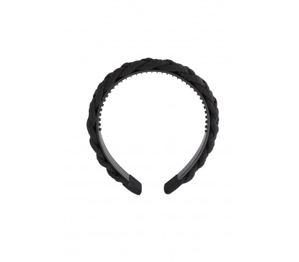 Haarband vlecht detail - zwart Plastic