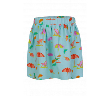 SOMEONE : Jupe turquoise claire avec imprimé vacances