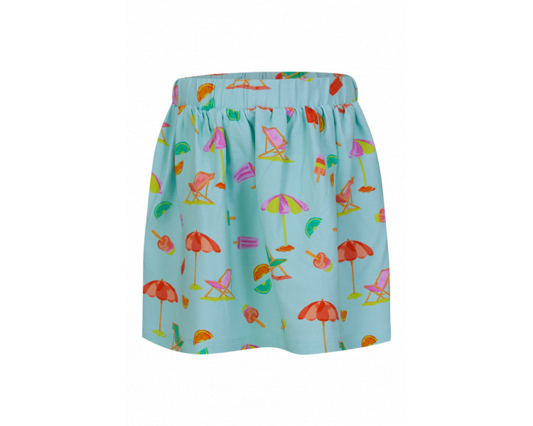 SOMEONE : Jupe turquoise claire avec imprimé vacances