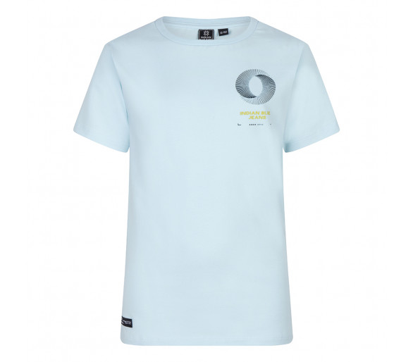 INDIAN BLUE : T-Shirt Indian Backprint Frosty Blue