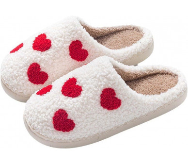 PANTOFFELS kleine hartjes rood