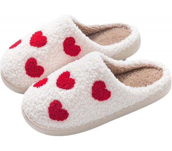 PANTOFFELS kleine hartjes rood