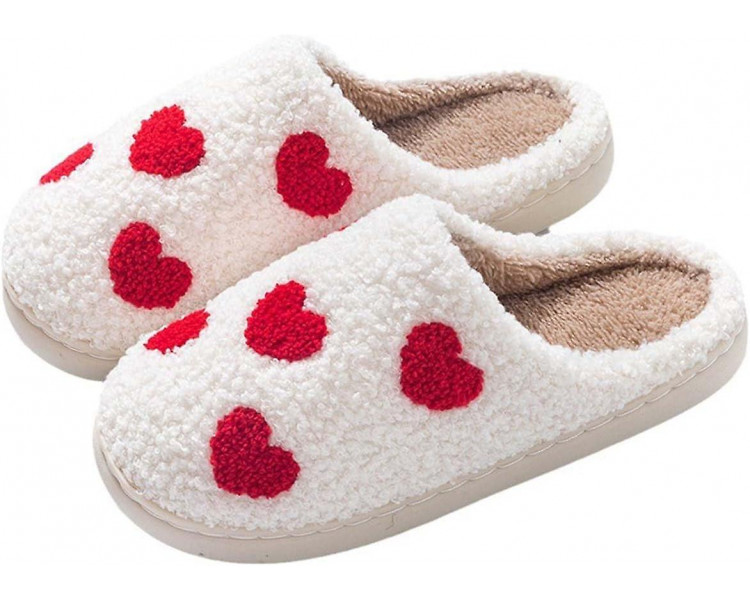 PANTOFFELS kleine hartjes rood