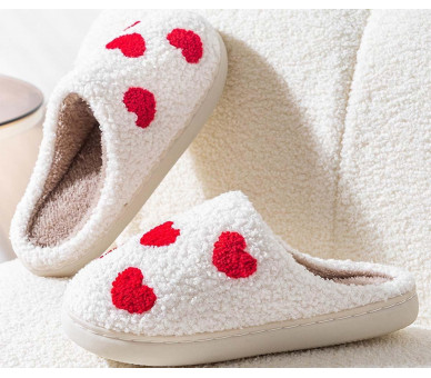 PANTOFFELS kleine hartjes rood