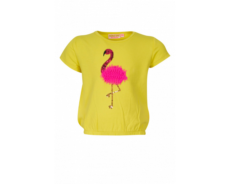 SOMEONE : T-shirt km met leuke flamingo