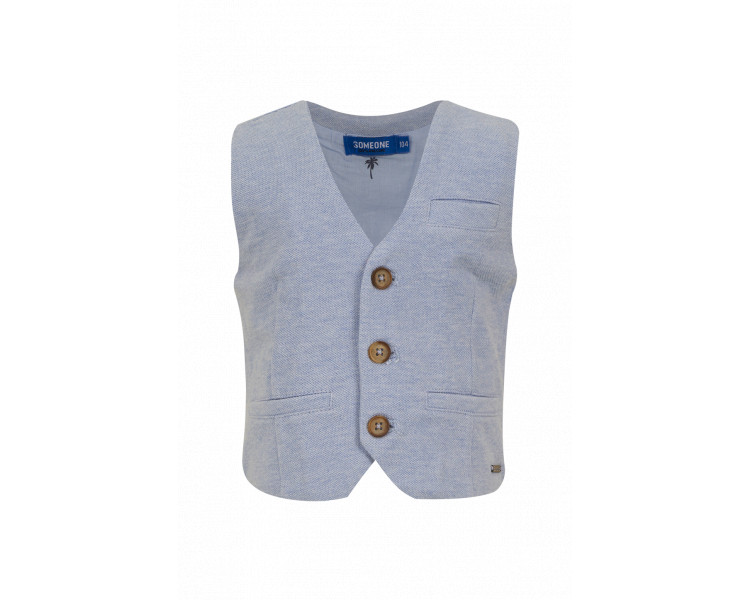 SOMEONE : GILET NO SLEEVES LIGHT BLUE MELANGE