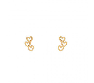 EARRINGS DOUBLE RING AND STUD X - GOLD