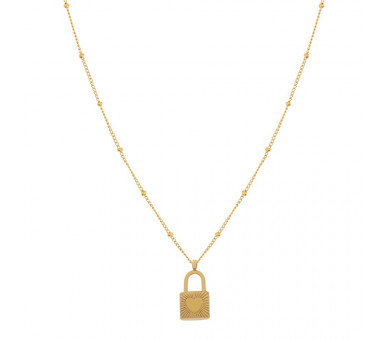 NECKLACE WITH PENDANT LOCK - ADULT - GOLD