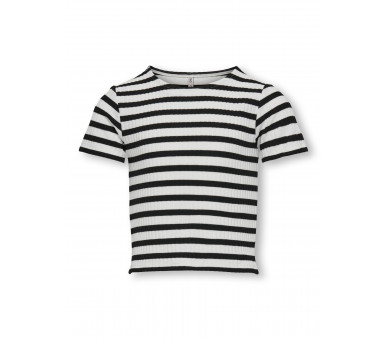 KIDS ONLY : T-shirt rayé en maille côtelée fine