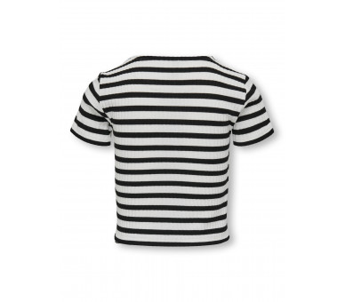 KIDS ONLY : T-shirt rayé en maille côtelée fine