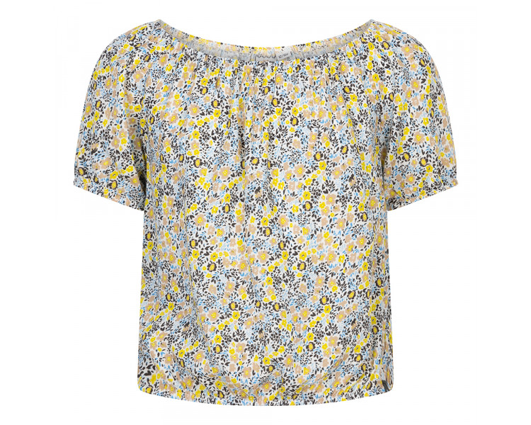 INDIAN BLUE : Cropped Flower Top Light Blue