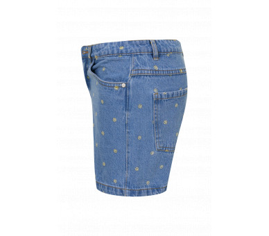 AWESOME BY SOMEONE : Jeans shortje met smiley s