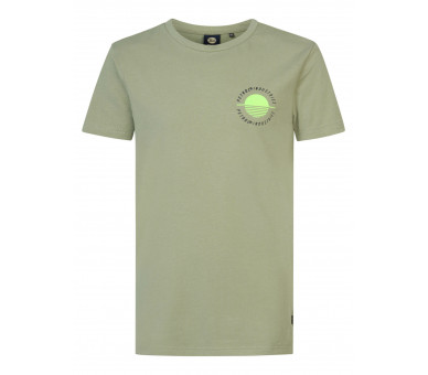 PETROL : T-shirt met print voor en achteraan
