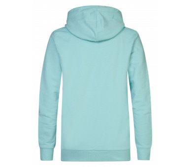 PETROL : Effen hoodie met klein logo vooraan