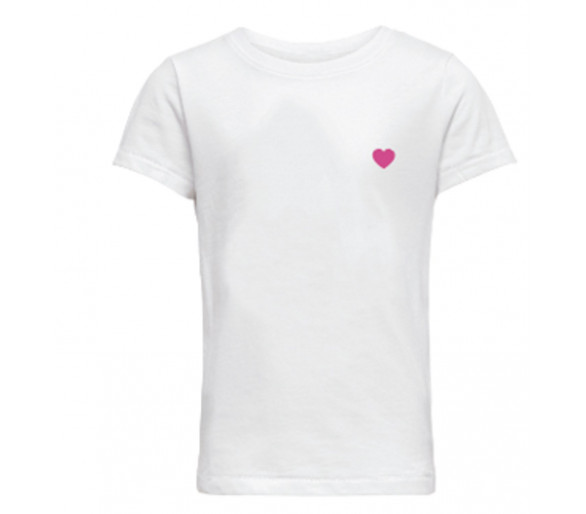 KIDS ONLY : Effen t-shirt met hartje op de borst
