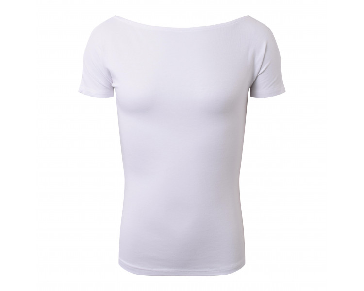 HOUND : T-shirt met kort mw en wijde hals