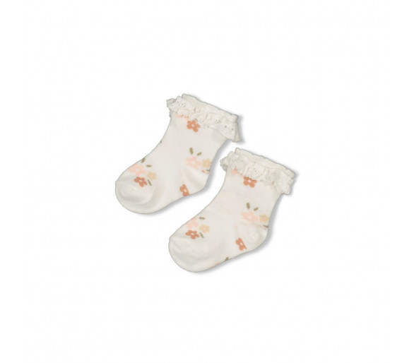 FEETJE : Chaussettes - Bloom With Love Blanc cassé